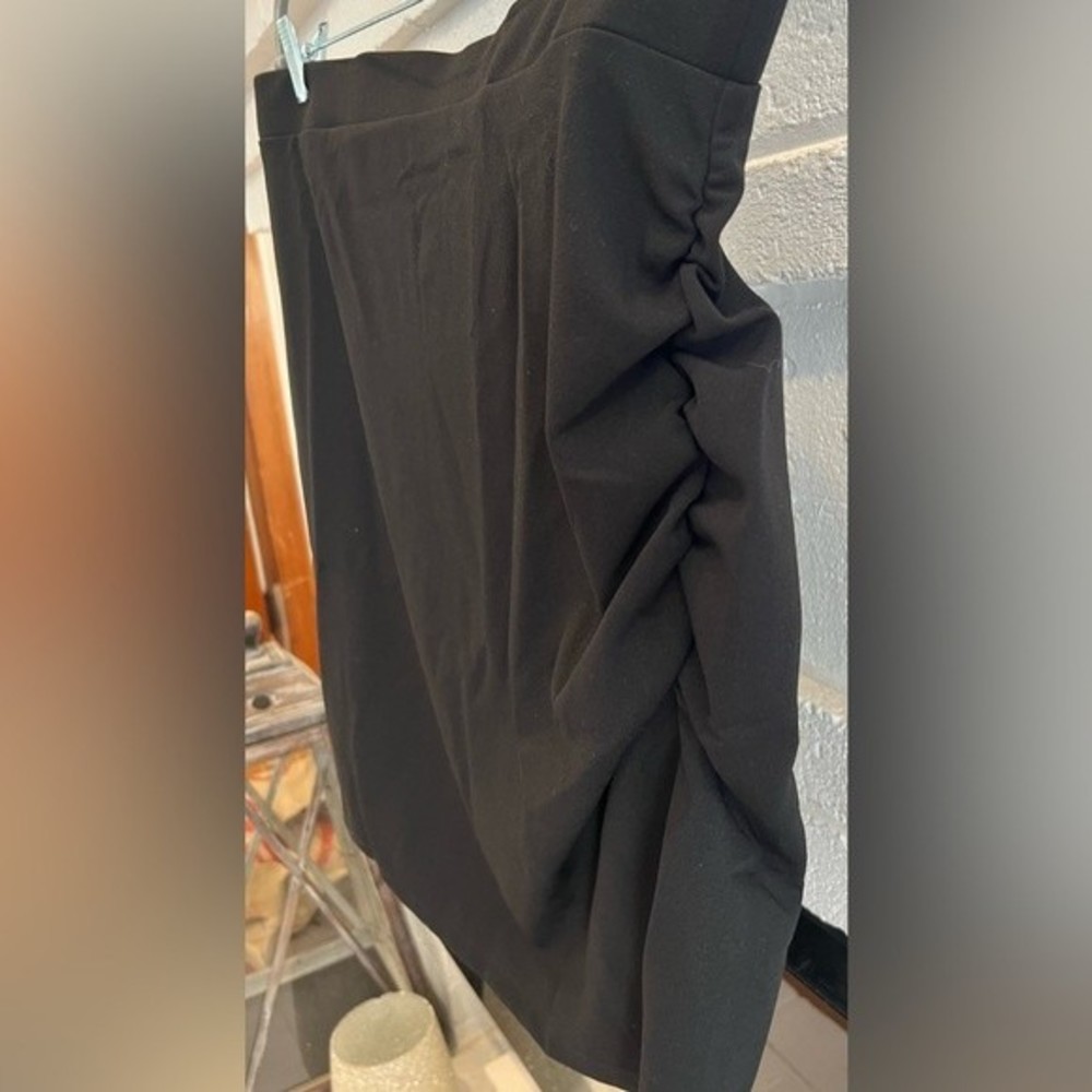 Socialite Skirt black mini skirt with side ruching women’s Size 2X NEW - Picture 2 of 6